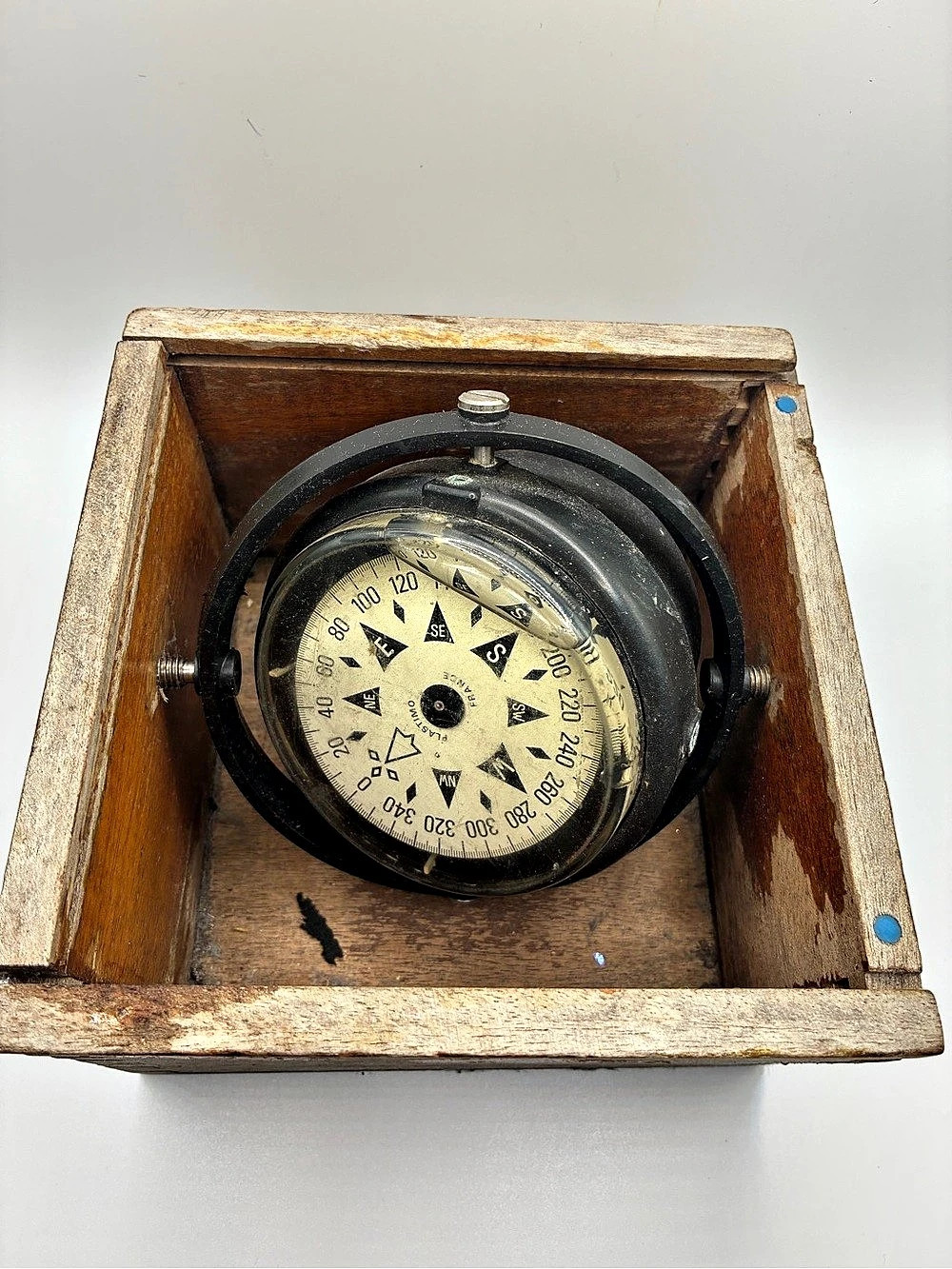 Plastimo Vintage Compass in Brown & Black